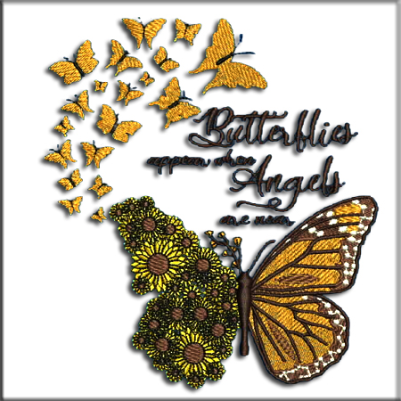 Butterflies Angels Embroidery Designs www.nkemb.com