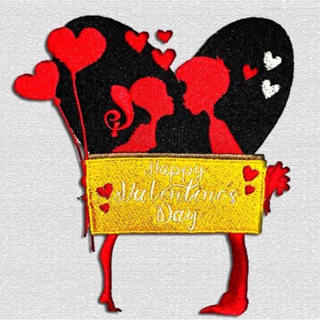 Couple Heart Valentine Embroidery Designs shop.nkemb.com