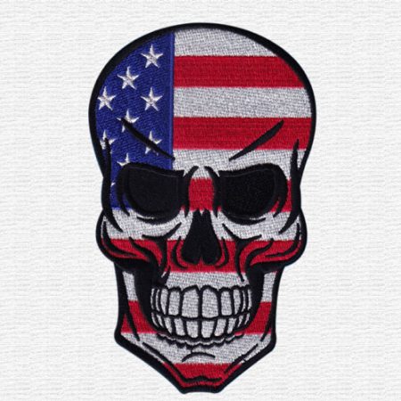 Skull American Flag Embroidery Designs shop.nkemb.com